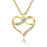 Wisiorki - Pozłacany Naszyjnik Serce Prezent Dla Mamy Córki Walentynki Żony Ślub Rocznica Dziewczyny Święta - miniaturka - grafika 1