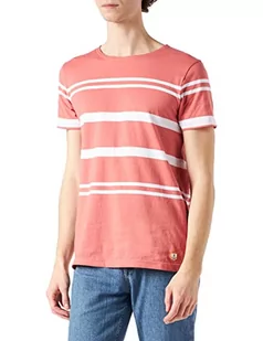Armor Lux Męski T-shirt Marinière Fantaisie, Różowe drewno/biały, S - Koszulki męskie - miniaturka - grafika 1