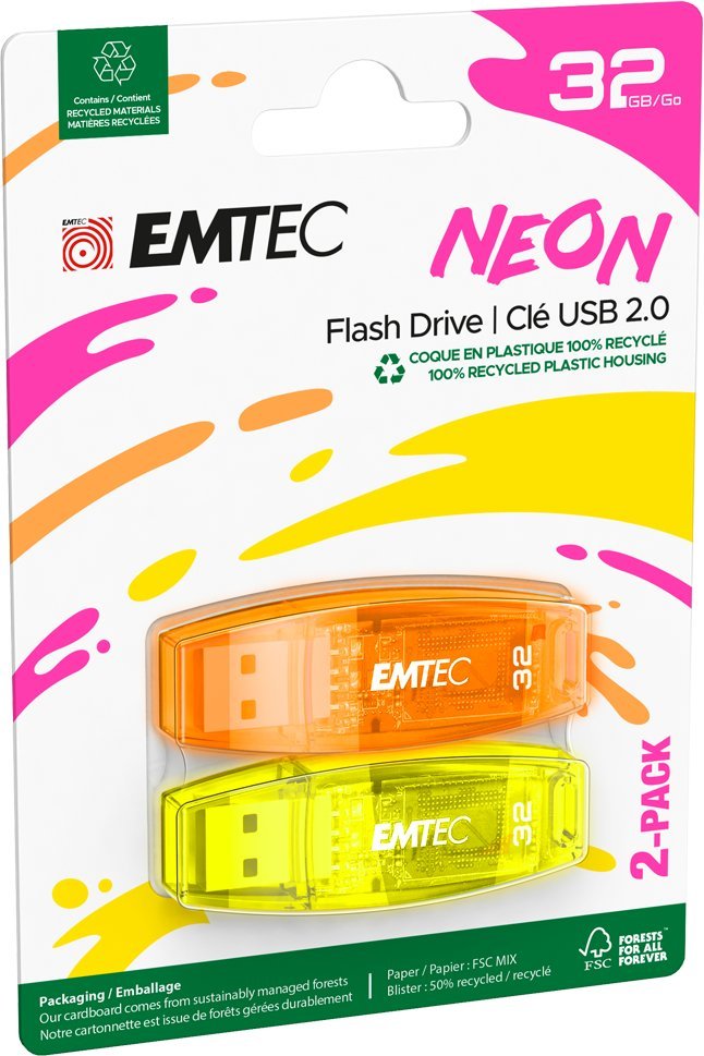 Emtec USB2.0 C410 32GB Neon 2 pcs T-MLX60564