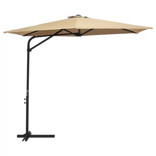 vidaXL Parasol ogrodowy na stalowym słupku, 300 cm, kolor taupe vidaXL - Parasole ogrodowe - miniaturka - grafika 1