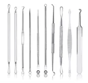 Problemy skórne - Zestaw łyżeczek do Usuwania Pryszczy Zaskórników Wągrów 10szt Ag554e - miniaturka - grafika 1