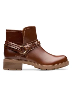 Clarks Skórzane botki "Hearth Kaylie" w kolorze jasnobrązowym - Botki damskie - miniaturka - grafika 1