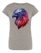 Koszulki i topy damskie - T-Shirt damski kolorowy nadruk głowa ORZEŁ r.M - miniaturka - grafika 1