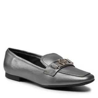 Mokasyny damskie - Tommy Hilfiger Lordsy Th Festive Essential Loafer FW0FW06124 Silver 0IN - grafika 1