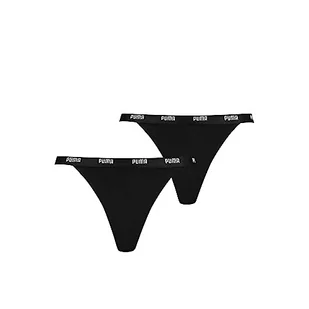 PUMA Stringi damskie 2 sztuki, czarny, L - Majtki damskie - miniaturka - grafika 1