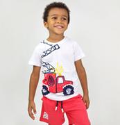 Spodnie i spodenki dla chłopców - Krótkie spodenki dla chłopca, czerwone, 2-8 lat - miniaturka - grafika 1