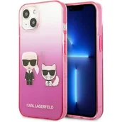 Etui i futerały do telefonów - Karl Lagerfeld KLHCP13STGKCP iPhone 13 mini 5,4" hardcase różowy/pink Gradient Ikonik Karl & Choupette KF000997 - miniaturka - grafika 1