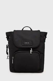 Calvin Klein plecak damski kolor czarny duży gładki - Plecaki - miniaturka - grafika 1