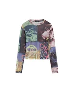 Koszulki i topy damskie - T-shirt Damski VANS Ludlow Mesh Longsleeve Parisian Night VN000M9FJDU1 M - miniaturka - grafika 1