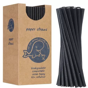GSG24 Słomki papierowe BIO ekologiczne PAPER STRAWS grube 8/205mm - czarne 160szt. - Słomki do napojów - miniaturka - grafika 3