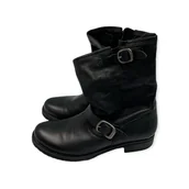 Botki damskie - Klasyczne czarne botki damskie niskie FRYE 41 - miniaturka - grafika 1