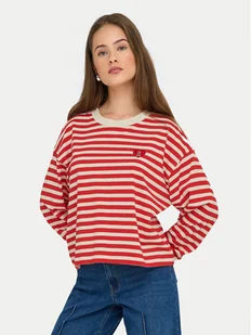 ONLY Bluzka Livina 15359682 Czerwony Regular Fit - Bluzki damskie - miniaturka - grafika 1