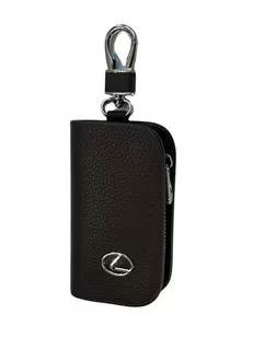 SKÓRZANE ETUI na klucze LEXUS logo KLUCZYK brelok ELEGANCKI brąz - Etui na klucze - miniaturka - grafika 1