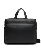 Torby na laptopy - Calvin Klein Torba na laptopa Micro Pebble Slim Briefcase 36 LV04D3012G Czarny - miniaturka - grafika 1