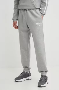 Reebok spodnie dresowe Brand Proud kolor szary z nadrukiem 100075614 - Spodnie męskie - miniaturka - grafika 1