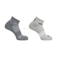 Skarpetki i podkolanówki sportowe - Skarpety Salomon Evasion 2pack Light Grey Heather / Medium Grey - miniaturka - grafika 1