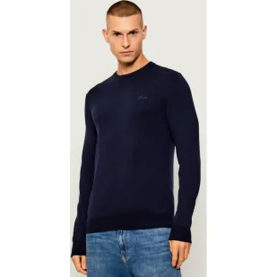 GUESS Sweter DANIEL Slim Fit z dodatkiem jedwabiu - Swetry męskie - miniaturka - grafika 1