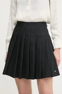 Spódnice - Tommy Hilfiger spódnica kolor czarny mini rozkloszowana WW0WW43626 - miniaturka - grafika 1
