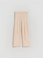 Spodnie i spodenki dla dziewczynek - Reserved - Dzianinowe spodnie z wiskozą - pastelowy róż - miniaturka - grafika 1