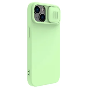 Nillkin CamShield Silky Silicone Case etui iPhone 14 pokrowiec z osłoną na aparat zielony - Etui i futerały do telefonów - miniaturka - grafika 6