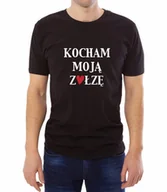 Koszulki męskie - Koszulka z nadrukiem kocham moją zołzę, męska, czarna, rozmiar L - miniaturka - grafika 1