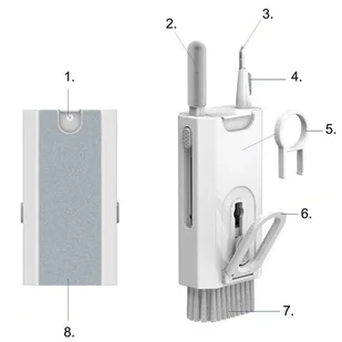 Czyścik wielofunkcyjny Zestaw do czyszczenia ekranu klawiatury słuchawek Alogy Cleaner Set 8w1 do telefonów tabletów laptopów komputerów Biały - Części i akcesoria do laptopów - miniaturka - grafika 5