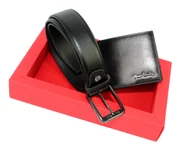 Paski - Elegancki I Stylowy Zestaw Upominkowy Dla Niego Pierre Cardin Portfel Poziomy i pasek z klamrą tradycyjną PC24 - miniaturka - grafika 1