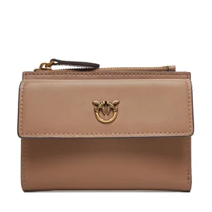 Duży Portfel Damski PINKO Compact Wallet AI 25-26 PCPL 103612 A29Q Beżowy - Portfele - miniaturka - grafika 1