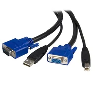 Kable komputerowe i do monitorów - StarTech SVUSB2N1_10 kabel KVM Czarny 3 m - miniaturka - grafika 1