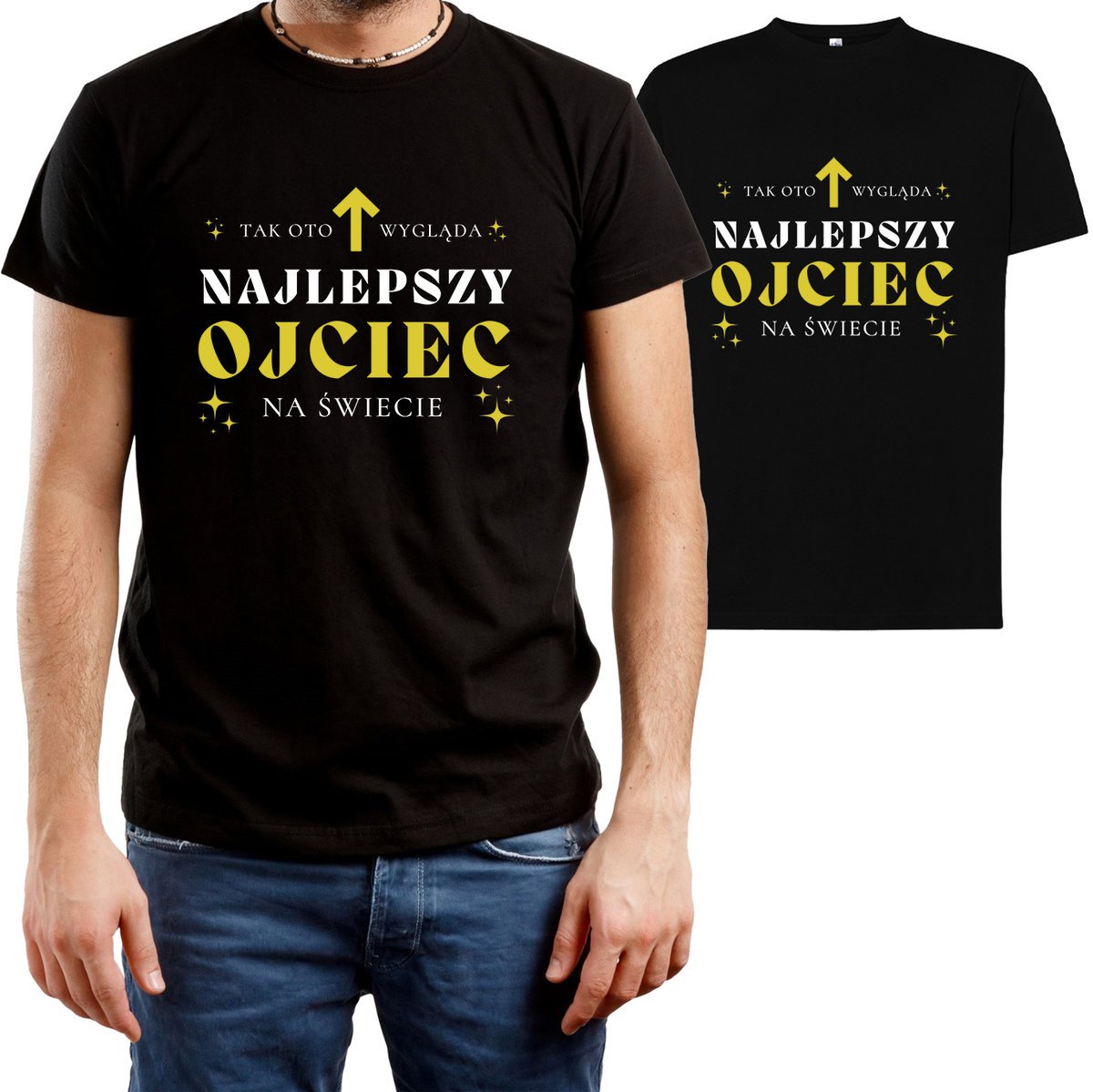 T-Shirt Męski Na Dzień Ojca Prezent Dla Taty Koszulka Czarna R-Xs A640