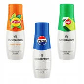 Syropy i koncentraty owocowe - Zestaw 3 koncentratów Sodastream Lipton Ice Tea Peach + Pepsi + 7up - miniaturka - grafika 1