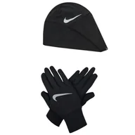 Czapki damskie - Zestaw czapka i rękawiczki Nike Wmns Essential Running Hat-Glove Set (kolor Czarny, rozmiar M/L) - miniaturka - grafika 1