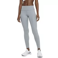 Legginsy - NIKE Damskie legginsy W Nk Df Fast Crop, Szary dym/Htr/Odblaskowe srebro, XXL - miniaturka - grafika 1