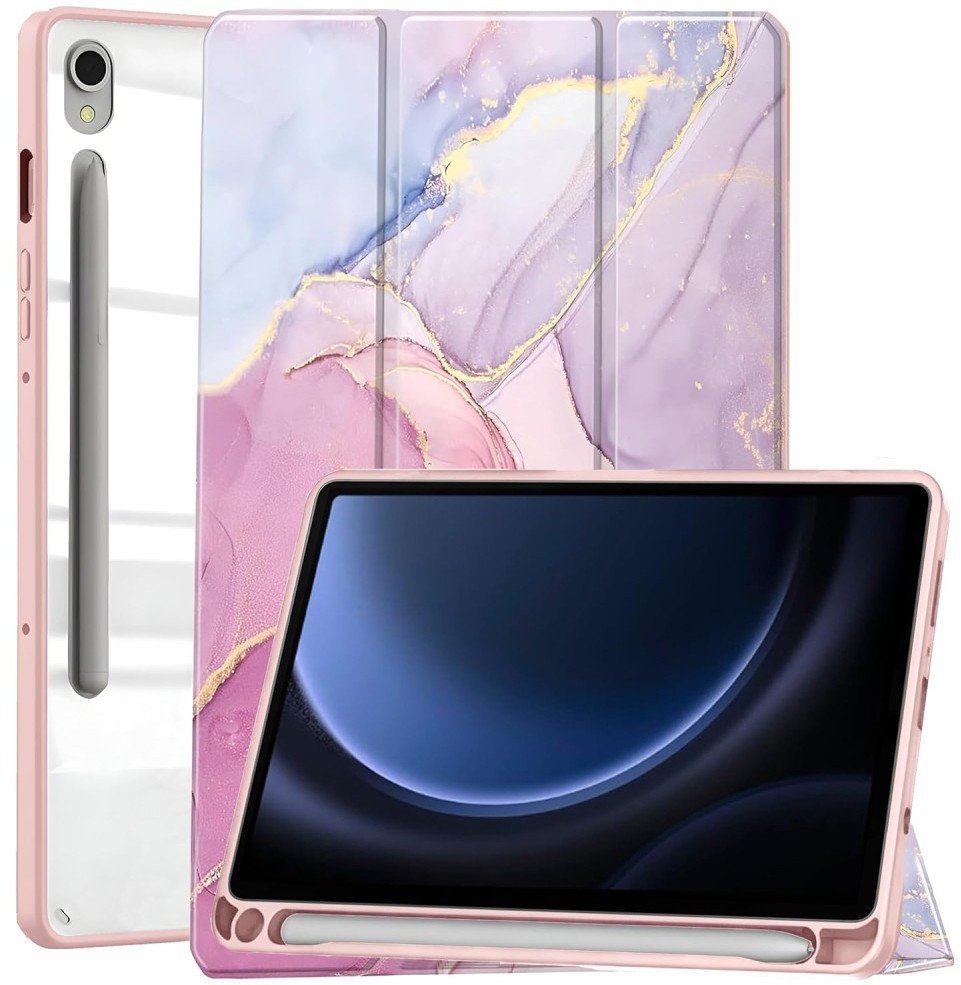 Etui z klapką do Samsung Galaxy Tab S9 FE/S10 FE Supero, różowe z miejscem na rysik