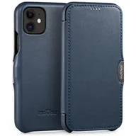 Etui i futerały do telefonów - moVear flipSide C - Skórzane etui do Apple iPhone 11 (6.1") | Klasyczny pokrowiec z klapką, Skóra naturalna nappa (Granatowy) - miniaturka - grafika 1