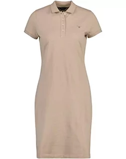 Sukienki - GANT Oryginalna sukienka damska Pique SS Dress Kleid Dry Sandard, Dry Sand, S - grafika 1