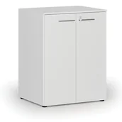 Szafy biurowe - Szafa biurowa z drzwiami PRIMO WHITE, 2 półki, 1027 x 800 x 640 mm, biały - miniaturka - grafika 1