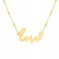 Łańcuszki - Łańcuszek złoty naszyjnik 925 Napis Love Miłość - miniaturka - grafika 1
