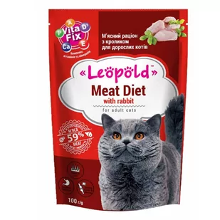 Leopold Dieta mięsna z królikiem dla kotów 24x100g - Mokra karma dla kotów - miniaturka - grafika 2