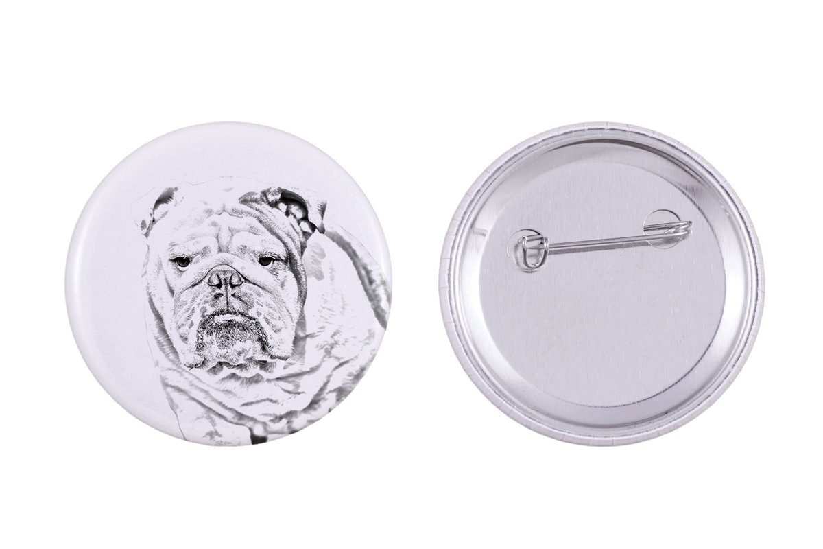 Buldog angielski, Bulldog - przypinka z twoim psem, dodaj własne foto, marka Art-Dog