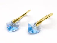 Kolczyki - Kolczyki pozłacane srebro 925 z kryształami Swarovski Serca 10mm Light Sapphire - miniaturka - grafika 1