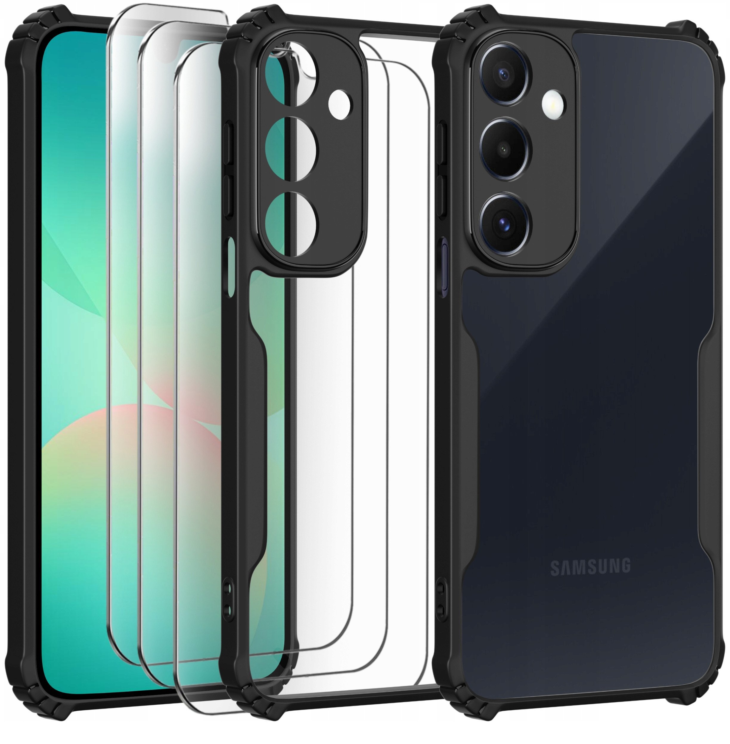 Etui do Samsung A26 5GPancerne Przeźroczyste Silikonowe| zestaw 3x szkło