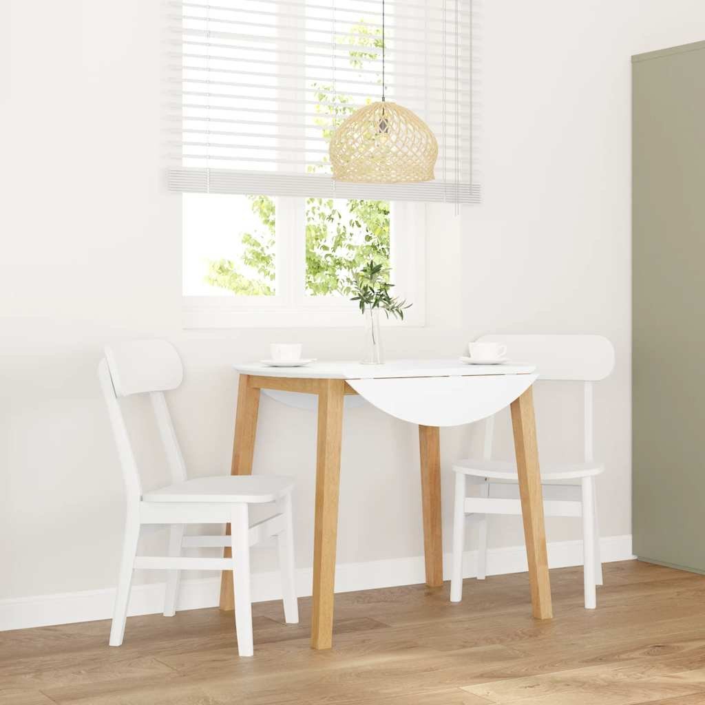 vidaXL Krzesła do jadalni 2 szt. Białe lite drewno gumowe