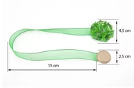 Akcesoria do wystroju okien - Upinacz dekoracyjny z magnesem kwiatek zielony x2 - miniaturka - grafika 1