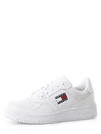 Trampki damskie - Tommy Jeans - Damskie tenisówki ze skóry, biały - miniaturka - grafika 1