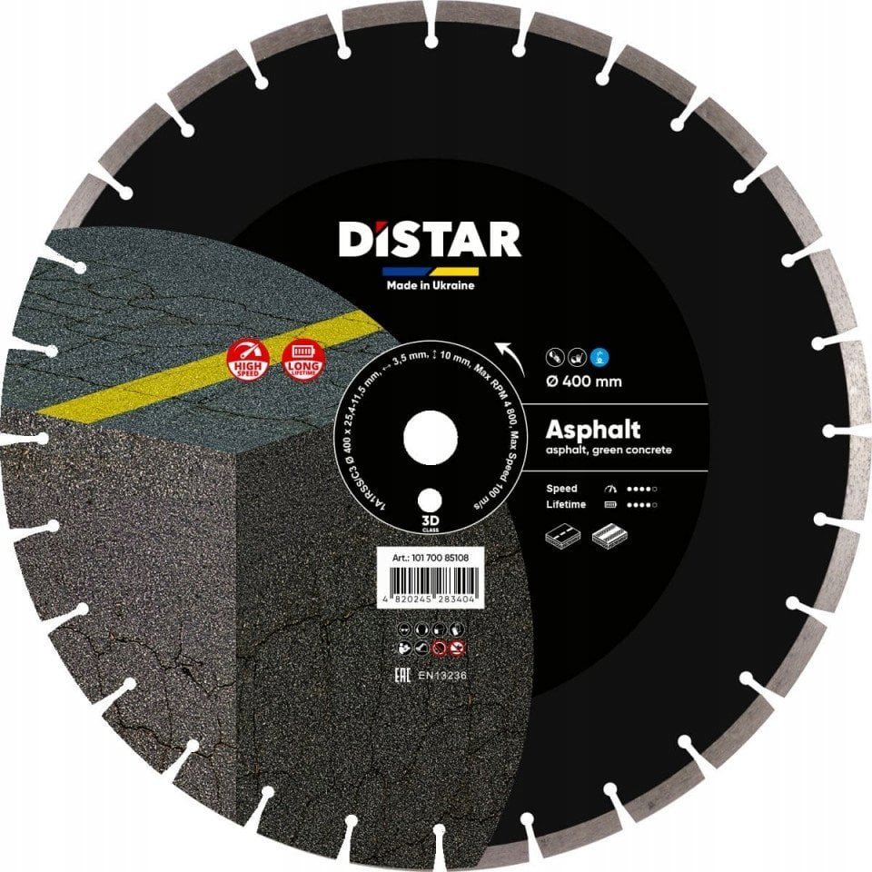 Milwaukee DISTAR DIAMOND BLADE ASPHALT 400 x 3.5/2.5 x 25.4mm