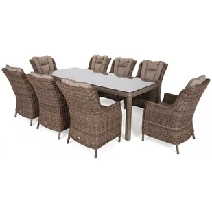 HOME &amp; GARDEN Meble ogrodowe technorattanowe Bristol 230 cm Ginger / Brown Melange 8+1 852635 - Meble ogrodowe - miniaturka - grafika 1