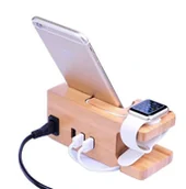 Ładowarki do telefonów - Ładowarka 2w1 drewniana - miniaturka - grafika 1