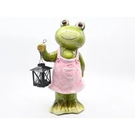 Pozostałe ozdoby ogrodowe - Figura ogrodowa żaba z latarnią 40 cm - miniaturka - grafika 1