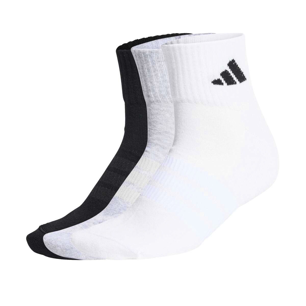 Skarpetki adidas Cushioned Sportswear Ankle Socks 3 Pair Pack Medium Grey Heather/White/Black M